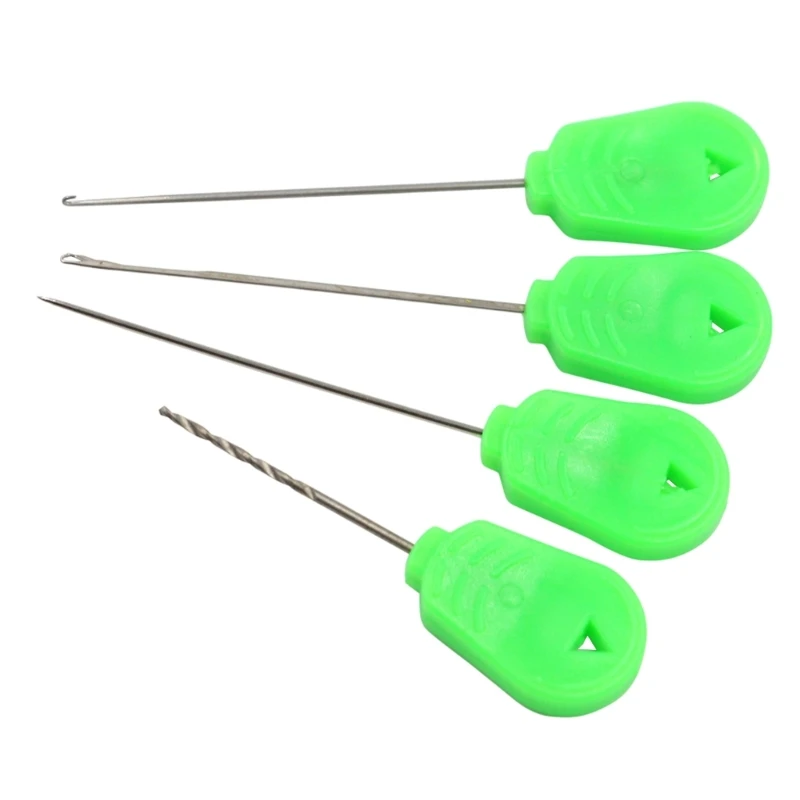 Baits Needle, Stainless Steel Fish Stringer 4 in 1 Carp Fishing Baits Needle Tools Drilling Hook Needle For Making Rigs