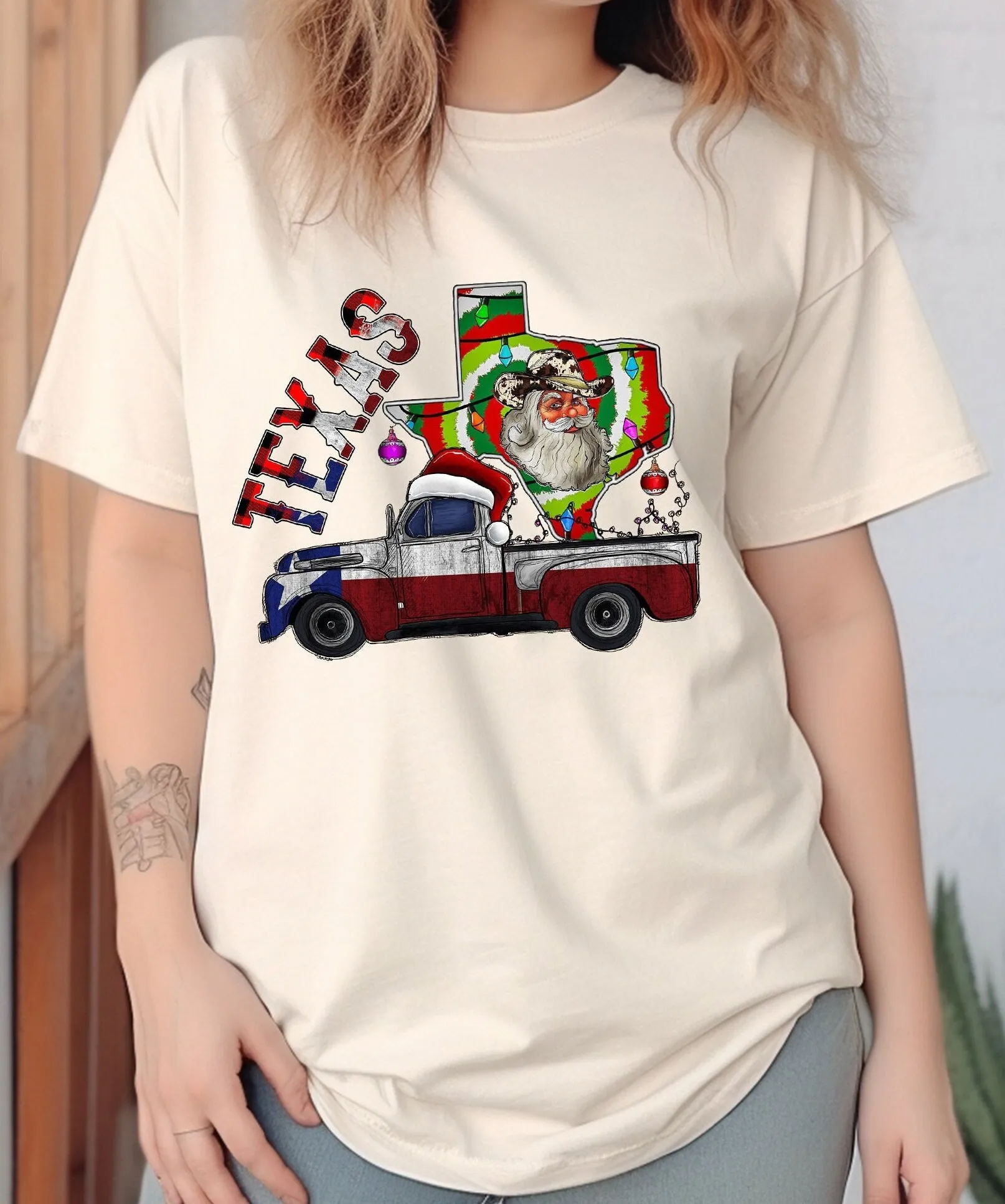 Texas Christmas T Shirt S Red Truck Xmas Holiday Party Winter Comfort Colors