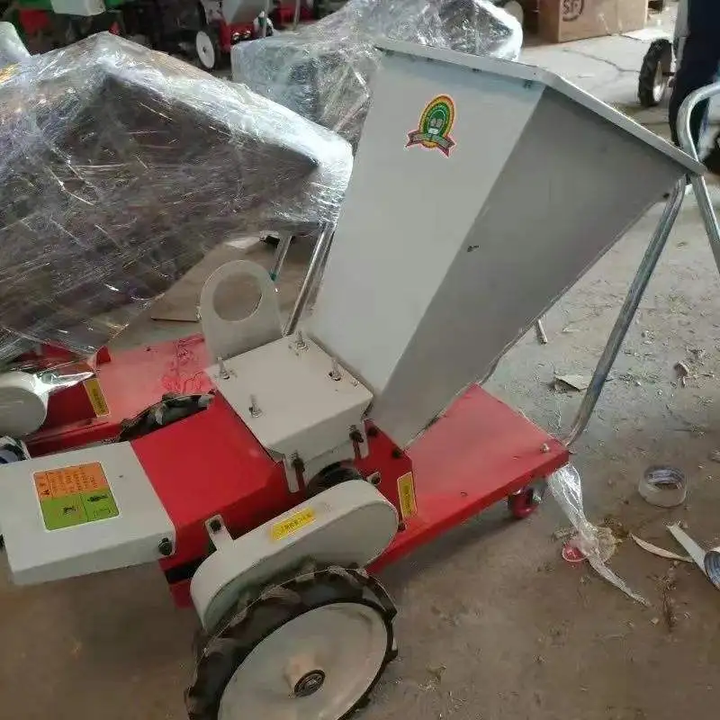 Movable Multi-funcational  Diesel Wood Branch Chipper Tree Sliage Thredder Chaff Cutter Hay Straw Chopper