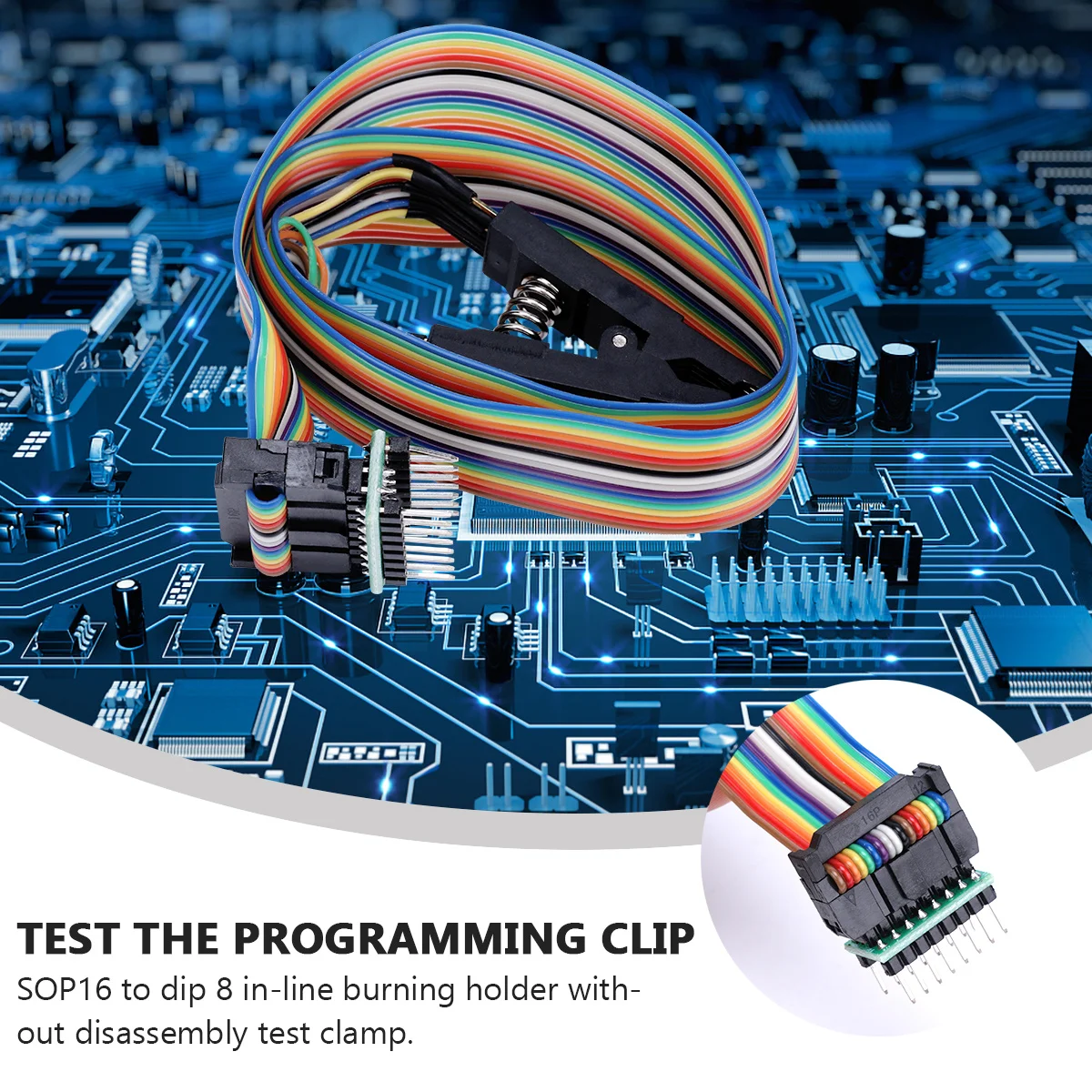 Sop16 Flash Ic Test Clip Online Programming Socket for Burner USB Programmer Module No Desoldering Required High Reliability