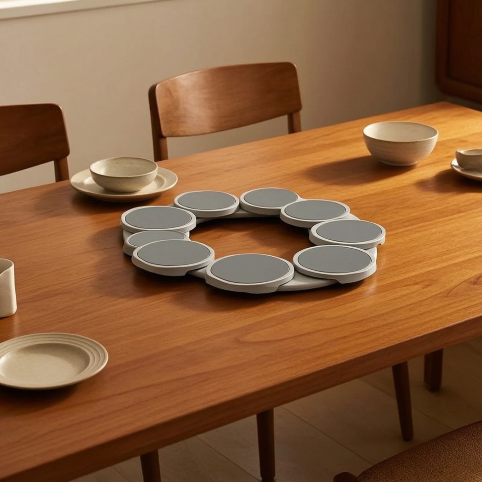 Rotating Serving Tray Turntable Slim Rotating Serving Tray Rotating Tray Smooth for Families, Dining Table, Family Gatherings