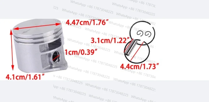 LETAOSK New 44.7mm Piston & Gasket & Pin & E-clip Kit fit for  MS261 Chainsaw