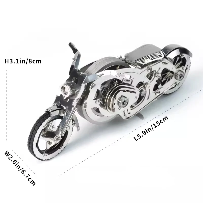 Adult High Difficulty Inertia Flywheel Gear Mechanical Transmission Motorcycle 3d Three-dimensional Full Metal DIY Assembly Mode