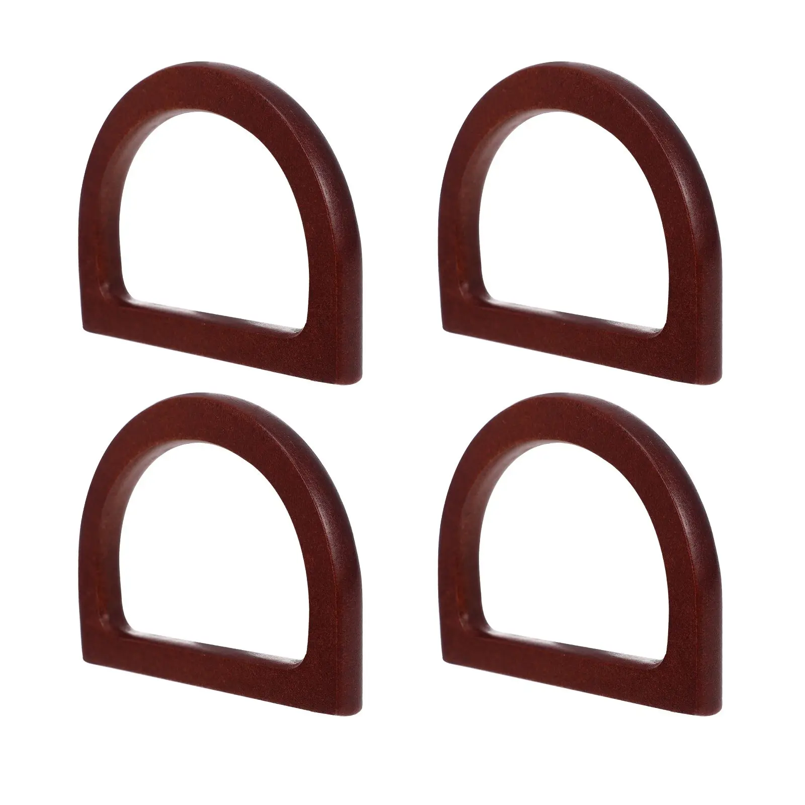 

4 Pcs Bamboo Bag H les D ShapedWood Lifting Rings for DIY H bags Clutch Purse Accessories Girls Decorative Grips