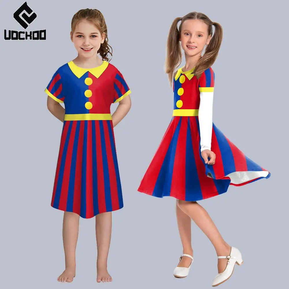 

Child Jester Dress Halloween Clown Cosplay Costume Kid Funny Day of The Dead Robe Tv Role Girl Women Carnival Party Outfit