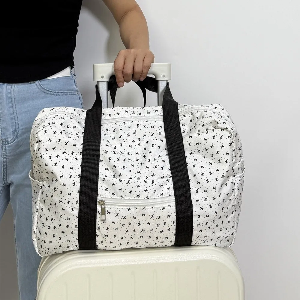 

Bow Printing Large Capacity Shoulder Bag All Match Lightweight Polka Dot Gym Bag Durable Versatile Travel Tote Bag