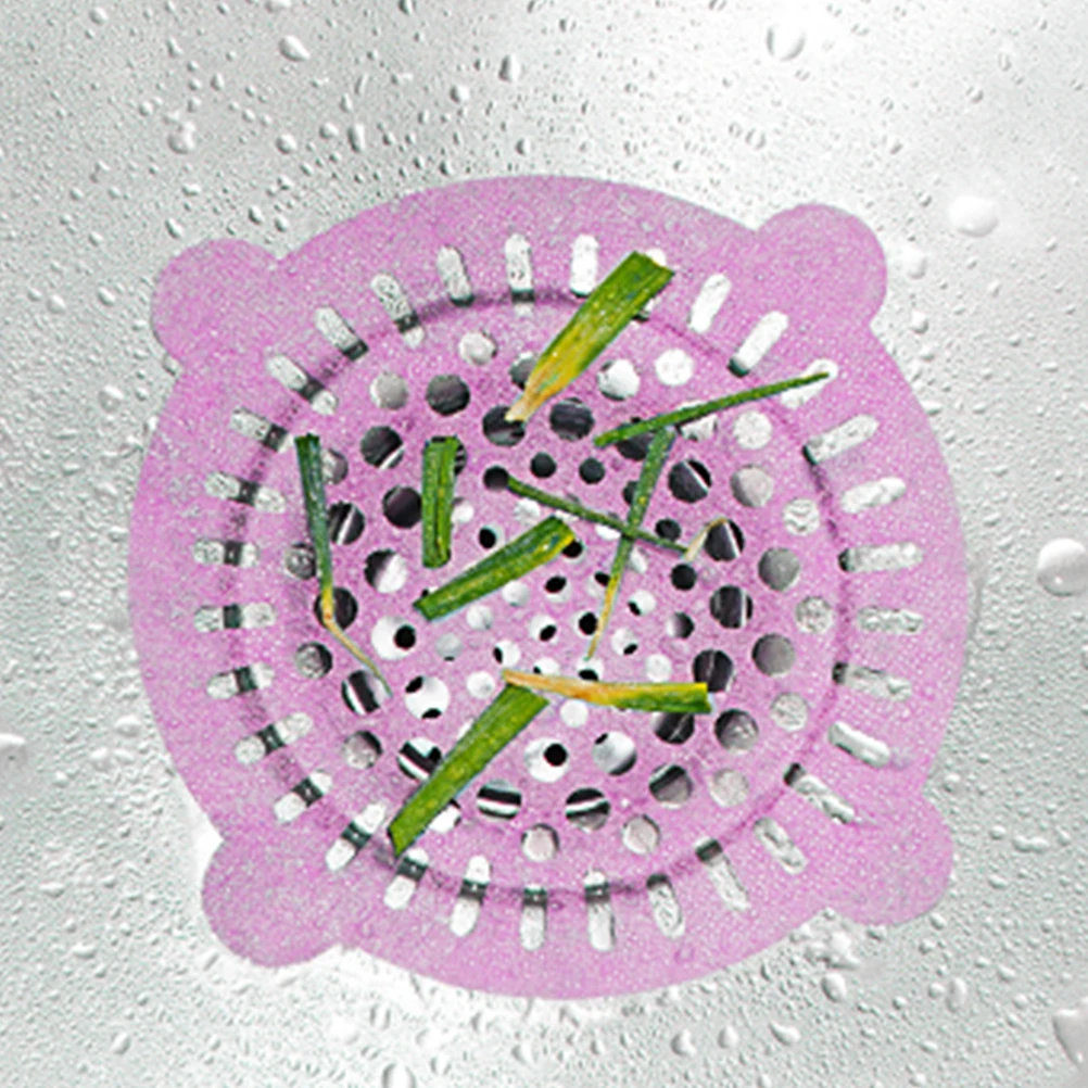 

30Pcs Disposable Hair Filter Stickers Non-Woven Fabric Anti-Block Self-Adhesive Floor Drain Sink Filter Screen Bathroom Pink