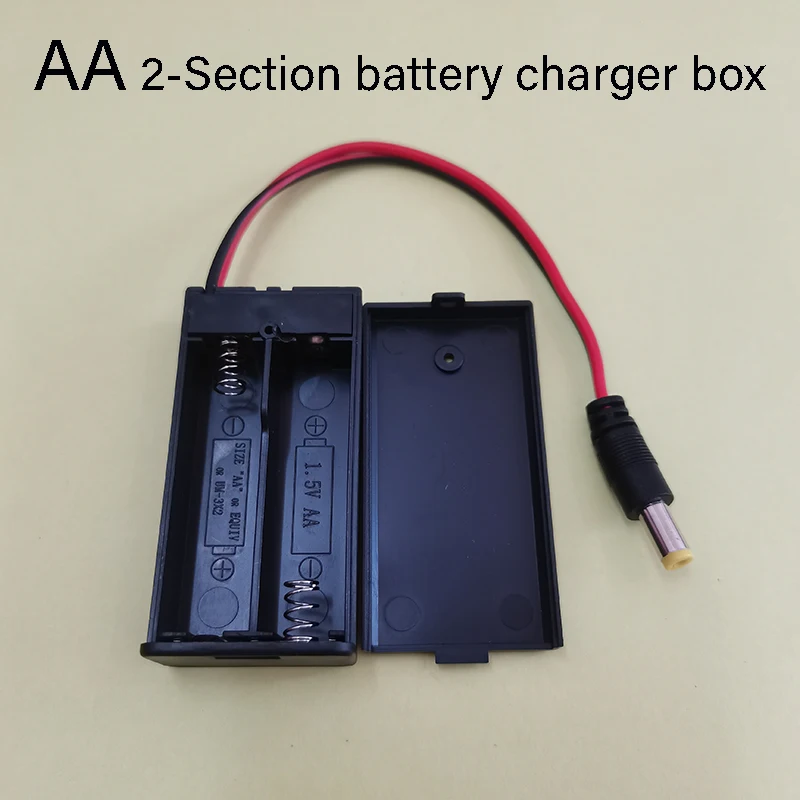 1PC 5.5x2.1 DC Plug Charging Case Portable AA/AAA/18650 Battery Charger Box Holder 2/3/4/6/8 Sections With Lid and Switch image 3