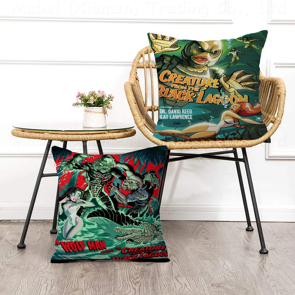 

Creature From The Black Lagoon Anime Pillowcase Toon Gift Cushion Cover Bedroom Home Sofa Chair Seat Decor Pillow Case