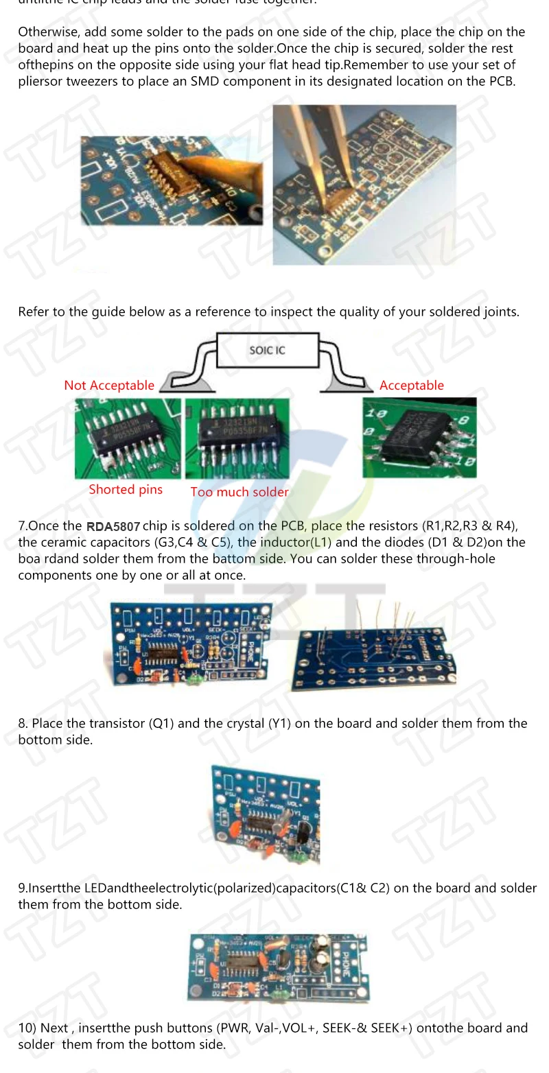 TZT 1/3PCS TZT DIY Elektronik-Bausätze Drahtloses Stereo-FM-Radio-Empfängermodul 76MHz-108MHz DC 1,8V-3,6V – Detail 5