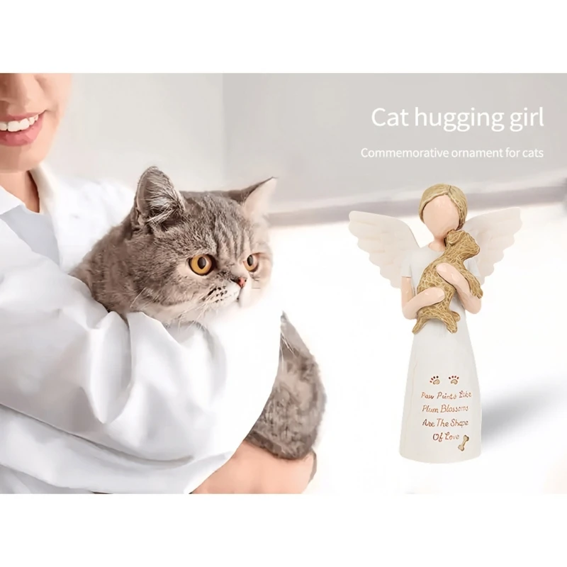  Angel of Friendship Pet Memorials Gift Cats Dog Remembrances Angel Figurines Loss of Pet Sympathy Gift Table Ornament