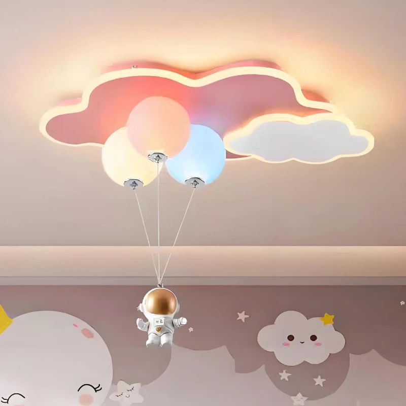 Creative Balloon Chandelier for Children's Bedroom Study Room Cloud/Aircraft Pendant Light with Remote Control Interior Lighting