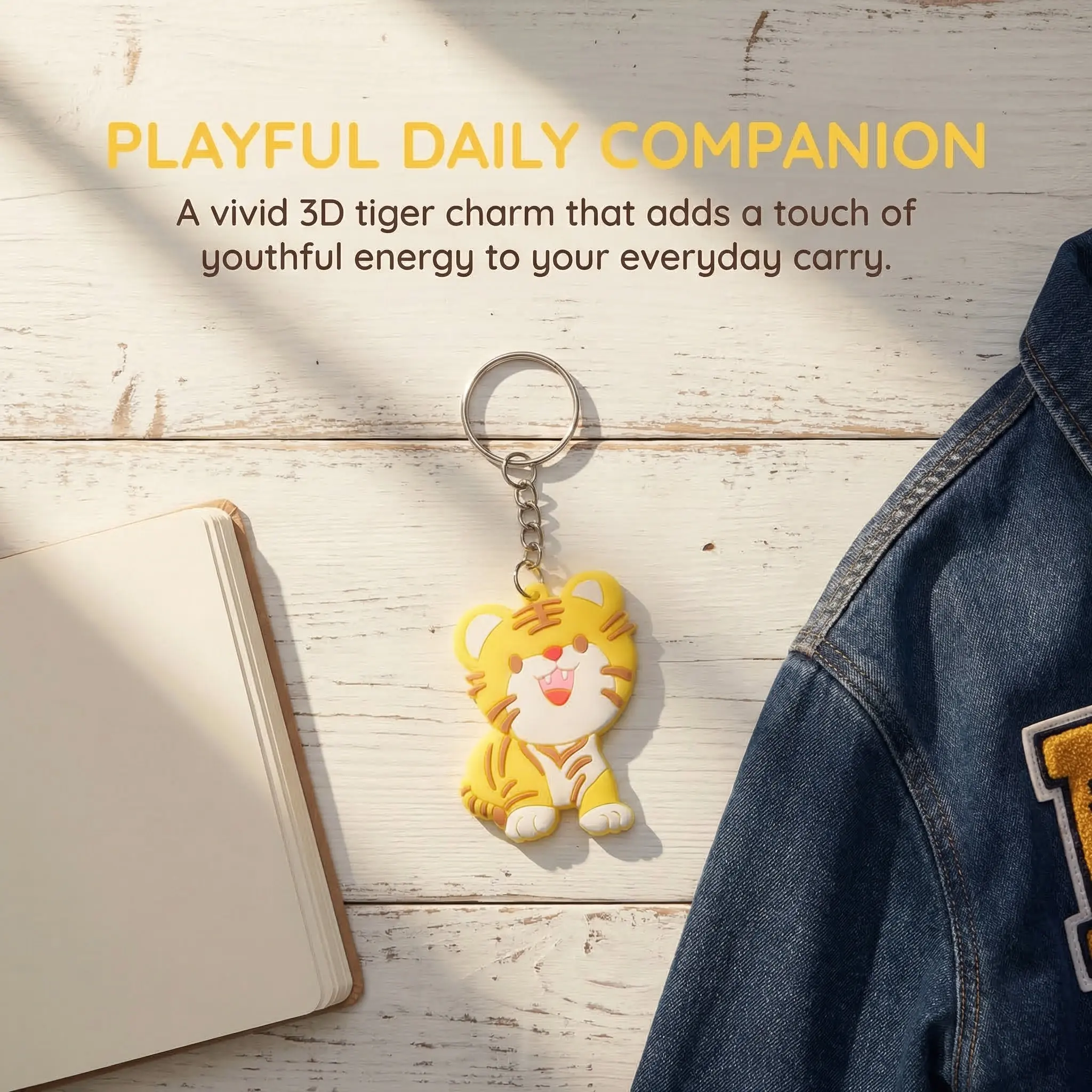 15Pcs Cute Tiger Keychain Mini Animal Backpack Charms Jungle Party Favor Key Ring Bag Decoration Shower Tiger Keychains