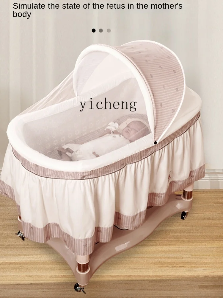 Tqh Baby Crib  Movable Bassinet Baby Cradle Baby Tucking in Fantastic Product Smart Electric Shakingbed