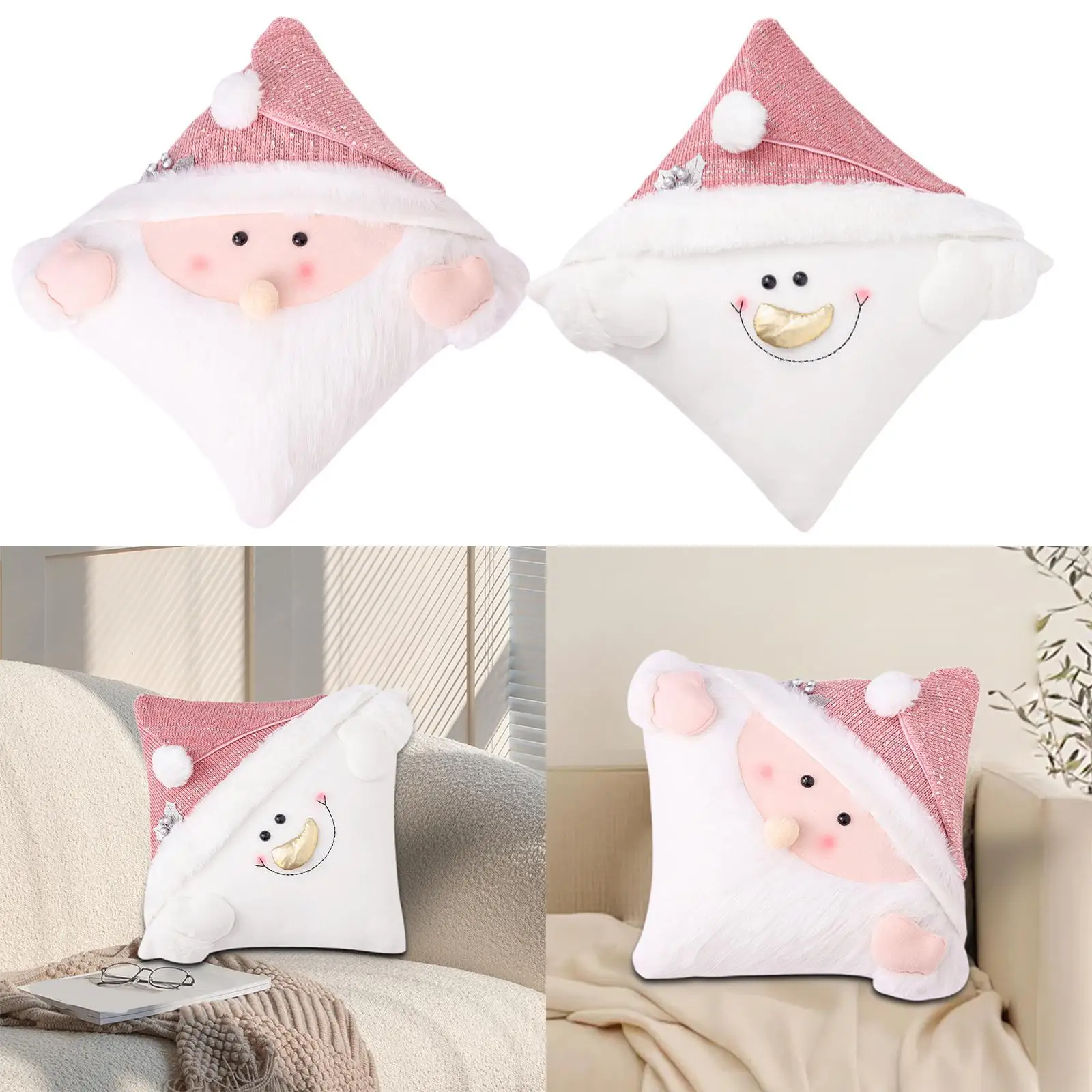 Christmas Pillow Cover Farmhouse Zipper Modern Pillowcase Cover Soft Xmas Cushion Cover Throw Pillow Cover for Bed Hotel Bedroom