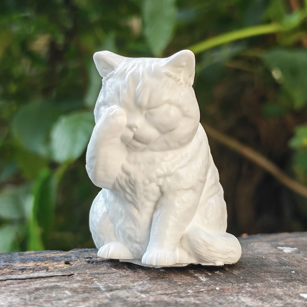 1.8 Inch Resin Cat Sculpture Ornament, Modern Style, Animal Theme, Suitable for Housewarming Gifts, Creative Desktop Decorations, New Year Gifts, Back-To-School Gifts, Living Room, Holiday Decorations, Study Room