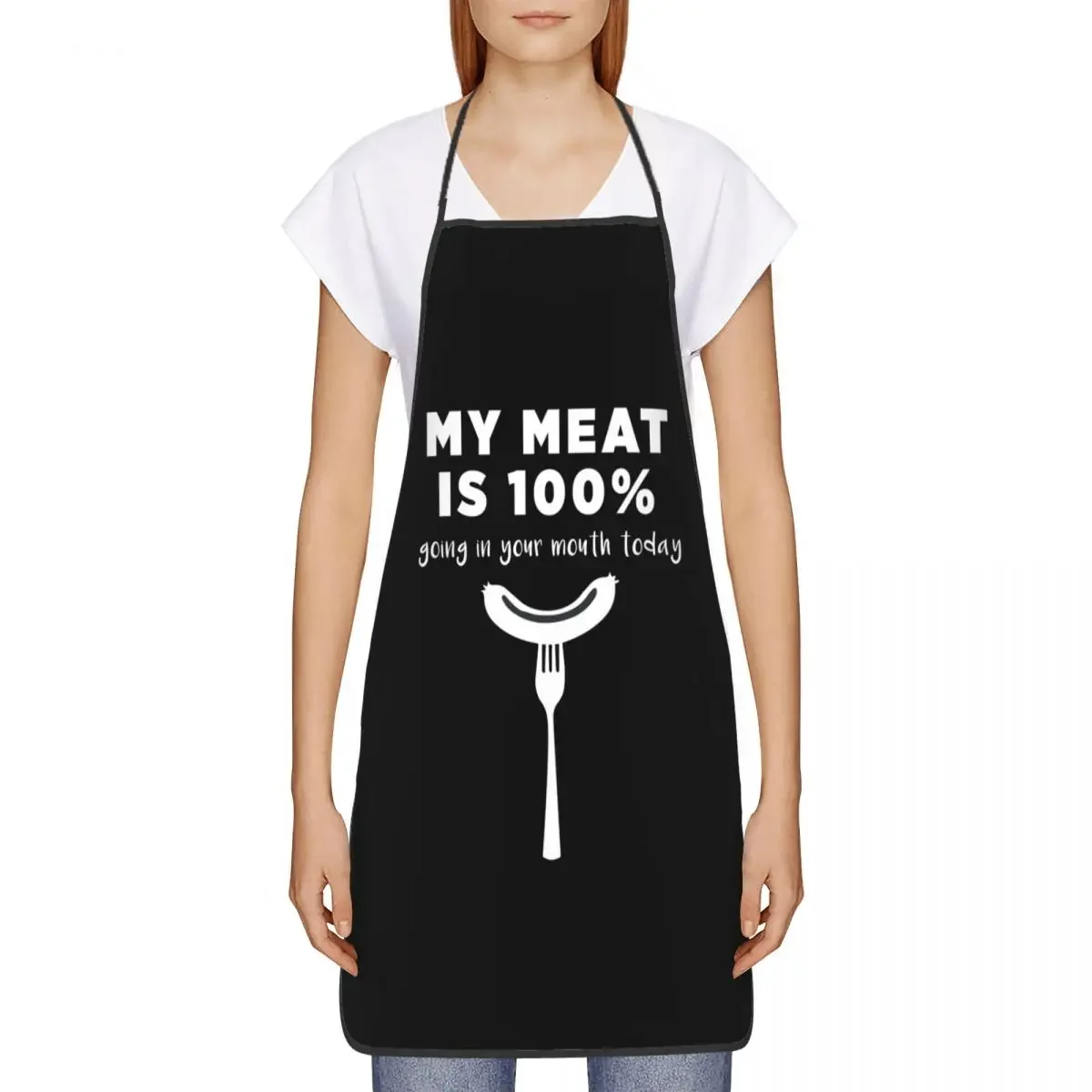 My Meat Is 100% Going In Your Mouth Today Funny Aprons for Men Women Unisex Adult Chef Kitchen Cooking Tablier Cuisine Painting