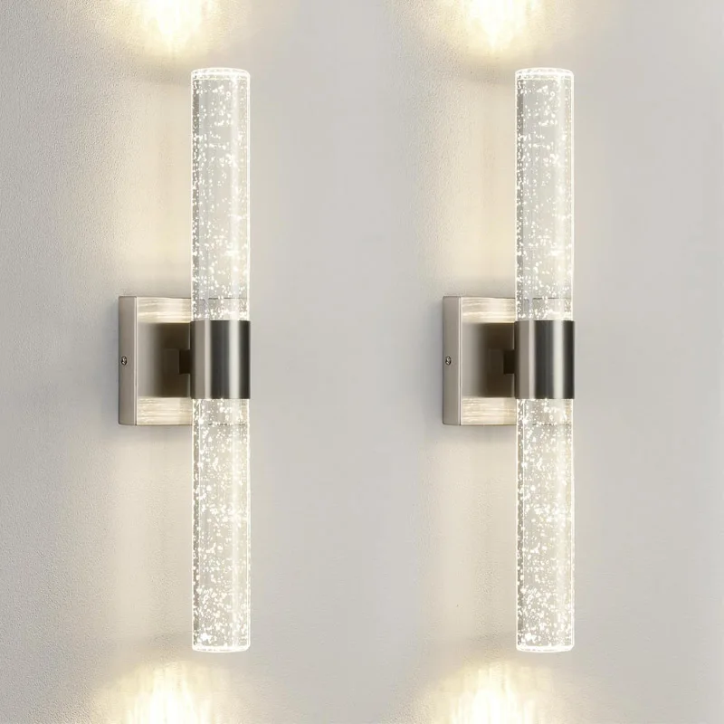 

Light luxury American bathroom crystal bedroom bedside wall light minimalist LED modern minimalist wall light acrylic light