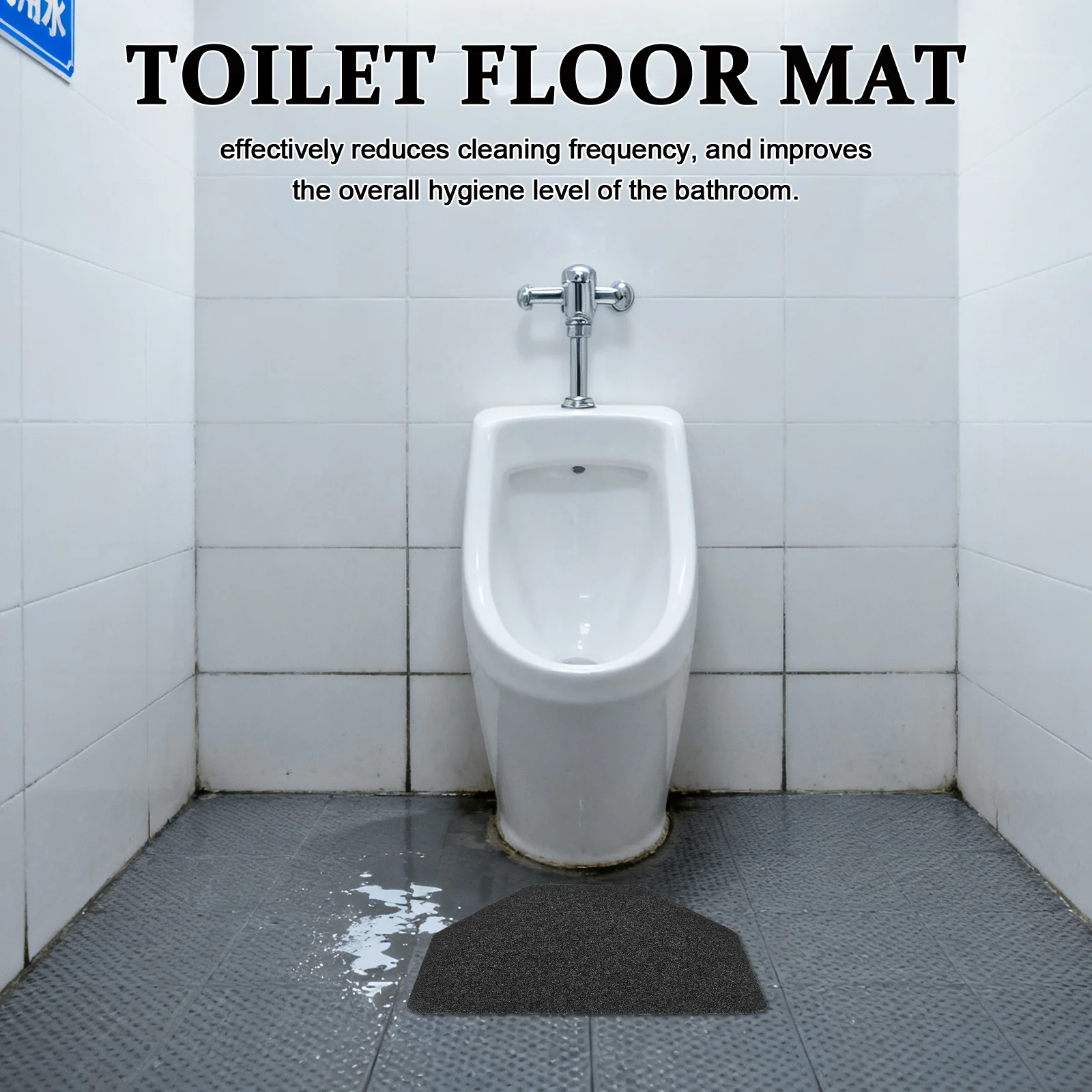 

4Pcs Urinal Floor Mats Commercial Washable Non-Slip Absorbent Odor Eliminating Anti Splash Mats for Men Bathroom Public Washroom