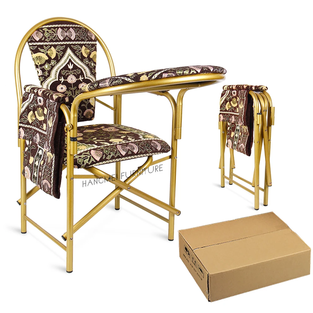 #Wholesale Hangmei HM-M387 Islamic Commercial Prayer Chairs Dubai Export | Foldable Detachable Metal Design Armrests Outdoor