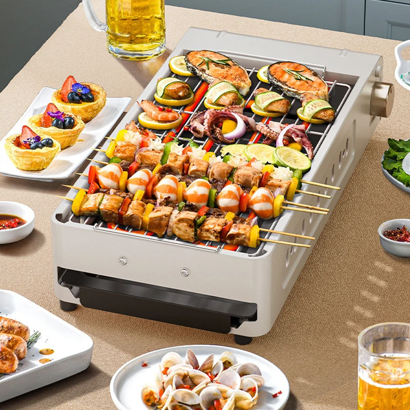 1500W 3 In 1 Split Type Smokeless Indoor   Grill Pan Barbecue Hot Pot Cooker   Barbecue