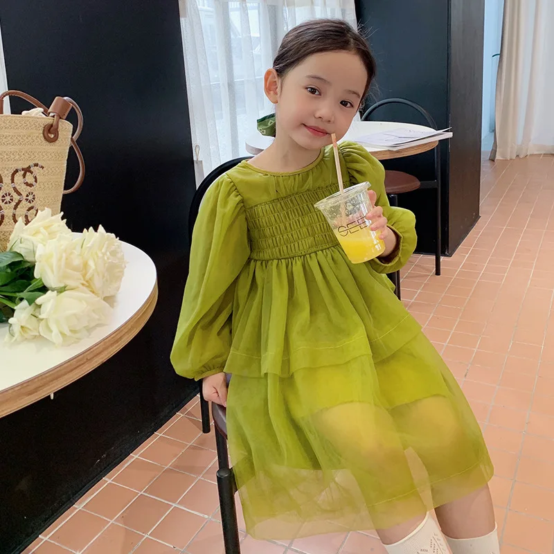 

Girls Skirt 2022 New Children's Korean Version Gauze Dress Girl Foreign Princess Mesh Skirt