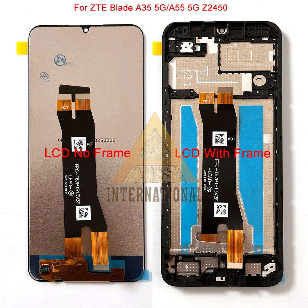 

Original For ZTE Blade A35 5G LCD A55 5G Z2450 Display Screen Frame +Touch Panel Digitizer For ZTE Blade A75 5G/ A75 4G