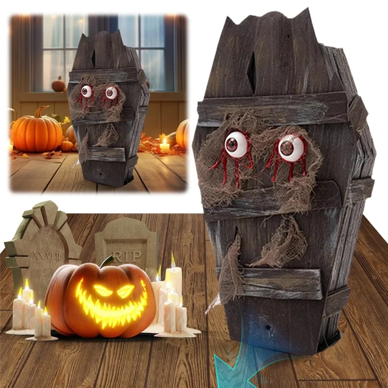 ABDJ-Хэллоуин коробка для гроба с звуковыми эффектами ужасов пиратское сокровище с визуальным эффектом ужасов для бара секретная комната декор сцены