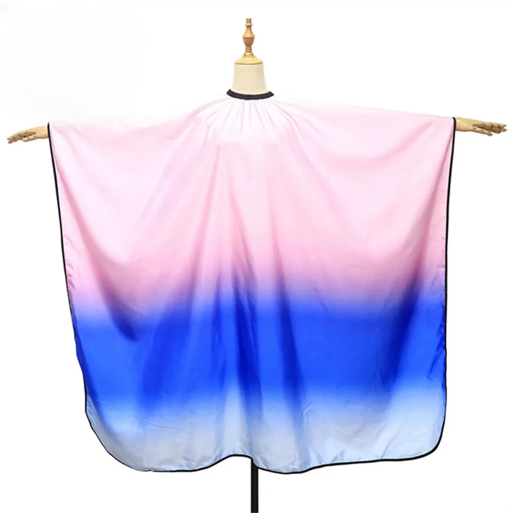

Barbershop Hairdressing Apron Haircut Cloth Gradient Colorful Waterproof Adjustable Neckline Salon Hair Dyeing Shawl Cape Tools