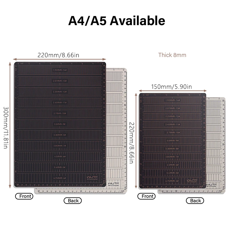 WUTA Professional 8mm Thicken Leather Punching Board A4 A5, Cutting Mat, Engraving Pad, Carving Knife Plate DIY Craft Tools