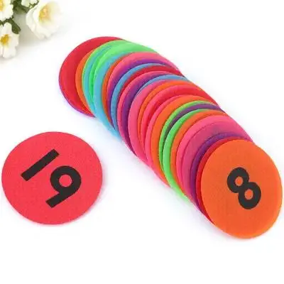 

36Pcs Digital Carpet Markers Colored Number Stickers Self-Adhesive Labeling for Classroom Floor Organization Identification Tags