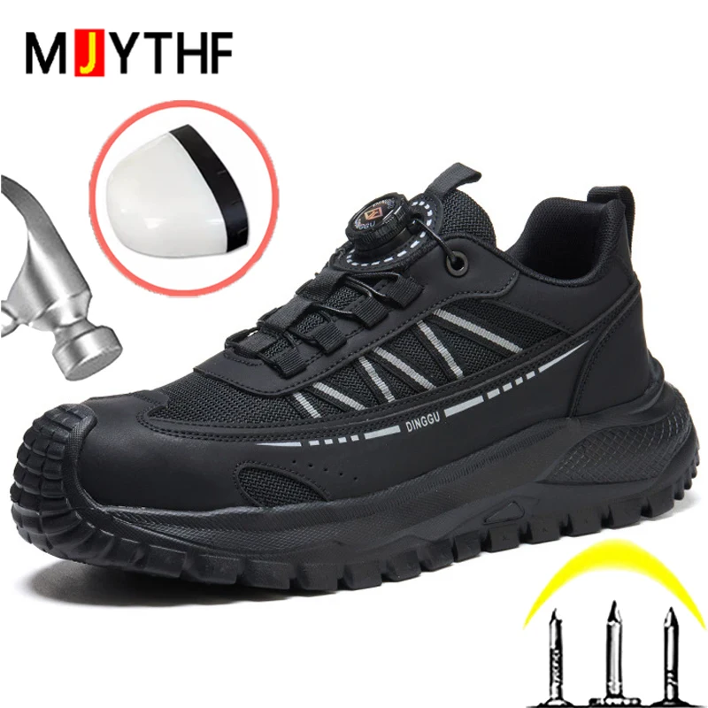 Men's Platform Safety Shoes Work Sneakers Composite Toe 6kv Insulation Shoes Anti-smash Anti Puncture Indestructible Shoes Male