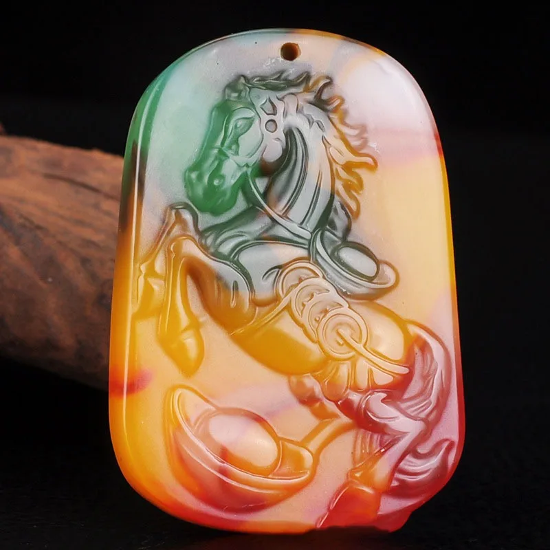 

Colorful Jade Pretty Pendant, Classic Retro Versatile Jade Pendant.