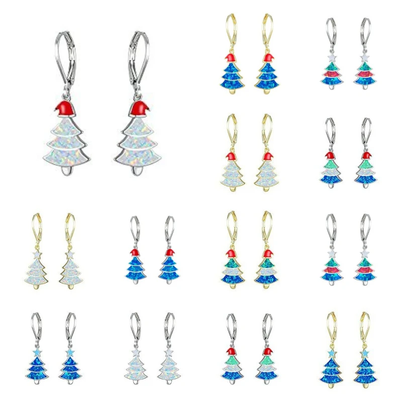 Europe, America, Australia, Treasure Christmas Tree, Zircon Simple Earrings, New Year's Gifts, Attending Banquets, Accessories