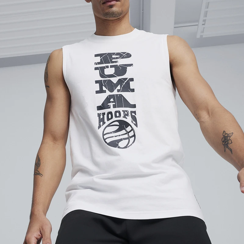 

Puma genuine new men's minimalist printed basketball breathable sleeveless vest 624829-02