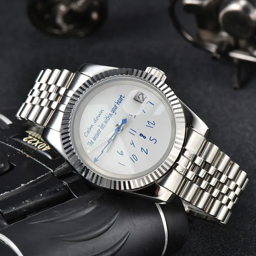 

watch China NH35 automatic mechanical movement sapphire glass watch crystal stainless steel water-resistant watch