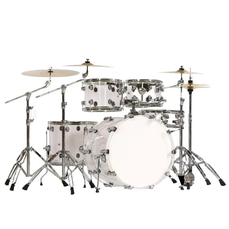 Maple Wood 5-Piece Adult Drum Kit with Cowhide Drum Heads and Birch Wood Chamber Durable Design
