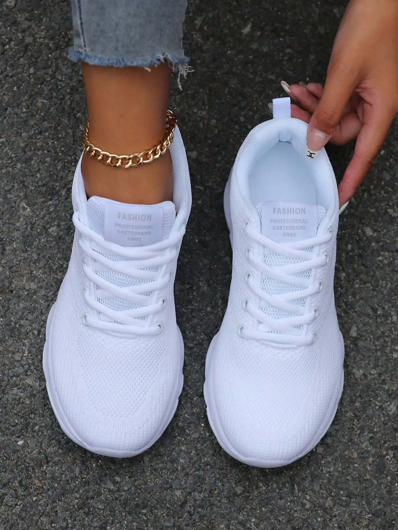 

Spring And Autumn Fashionable Casual Non-slip Knitted Soft Lightweight Breathable Women's Running Shoes