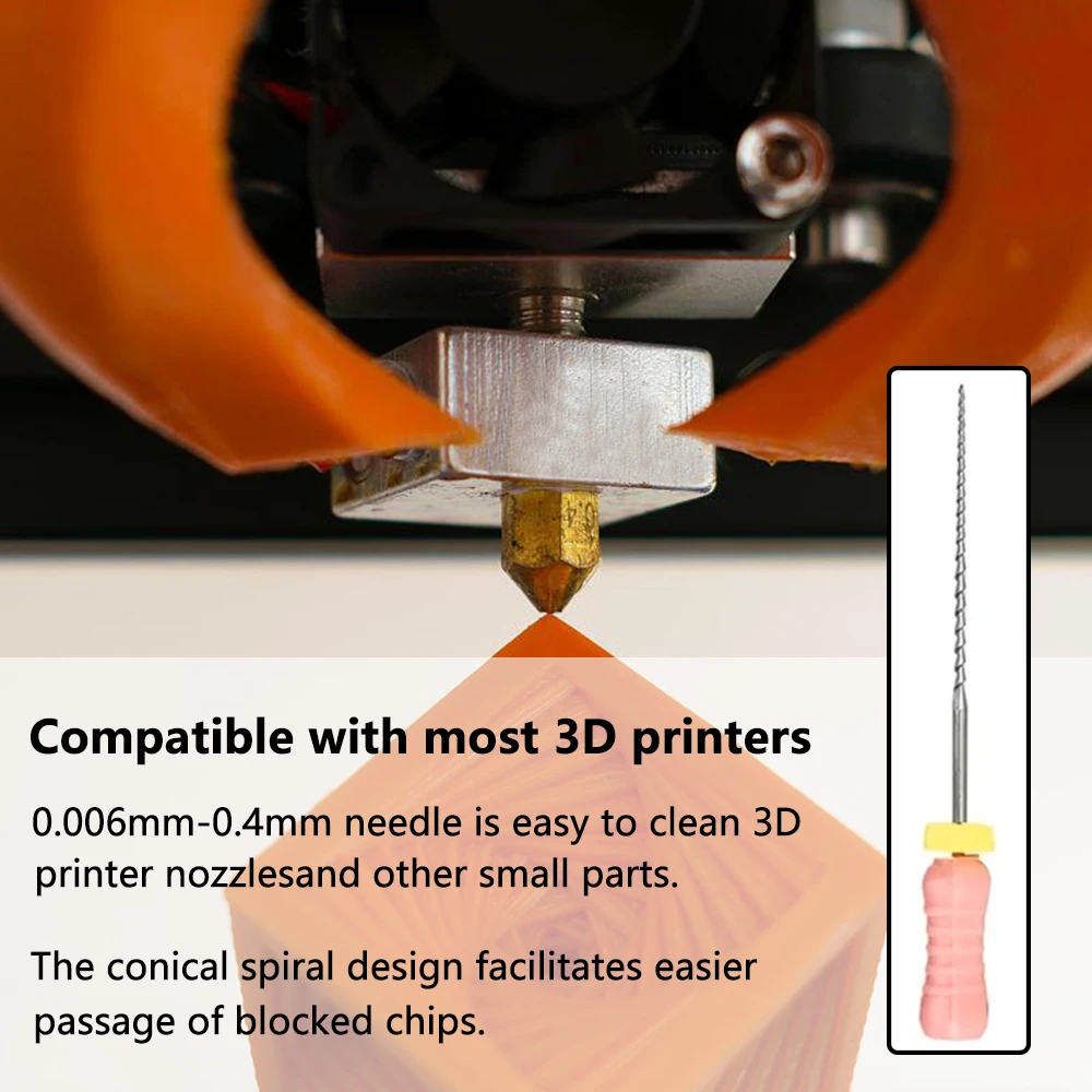 3D Printer Nozzle Cone Thread Cleaning Needle - Used for Clearing Blockages in Car Window Wipers, 3D Printer Nozzles, Shower Hea