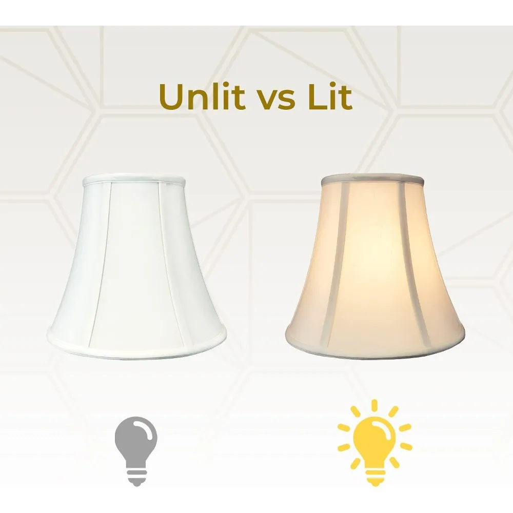 غطاء مصباح أساسي من True Bell بمشبك دائري 4x8x7.25 أبيض مكون من قطعتين لإكسسوارات الإضاءة المنزلية #4