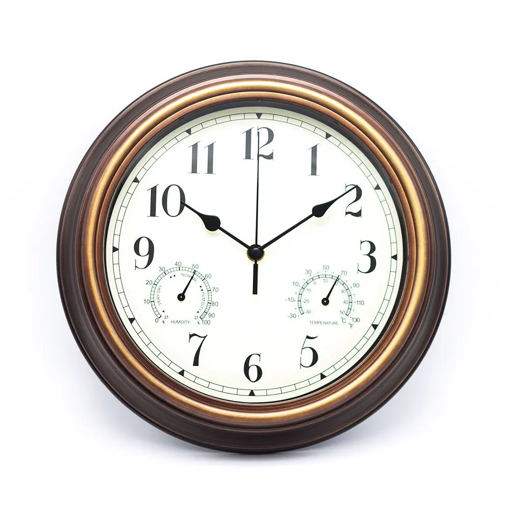 

Wall Clock with Temperature and Humidity, 12 Inch Quartz Clock, Living Room Bedroom Decoration