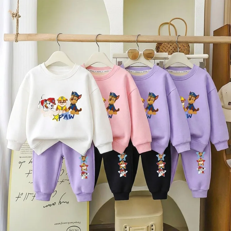PAW Patrol Baby Boys Long Sleeved Pullover and Pants 2 Pcs Sets 2026 Autumn New Children's Sweatshirts Set Kids Casual Sweatsuit