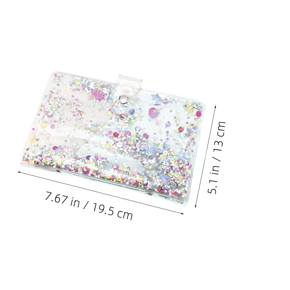 Loose-Leaf Refill Notebook Cover Clear Pvc Sequin Design For School Office Binder Journal Notepad Shell Replaceable