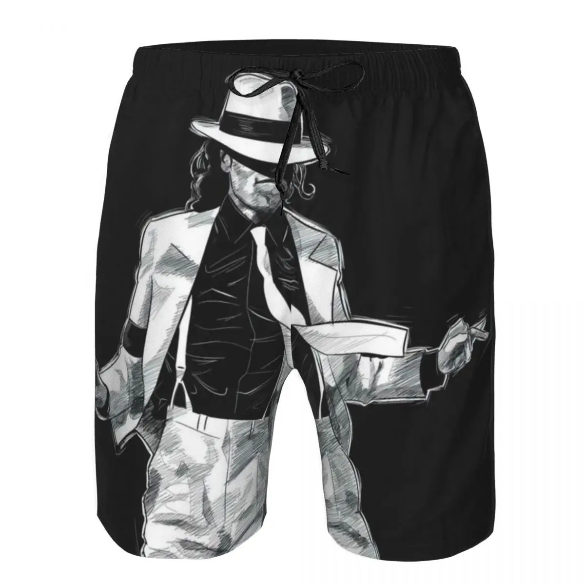 Michael Jackson Men's Beach Shorts Fitness Quick-drying Swimsuit Funny Street Fun 3D Shorts