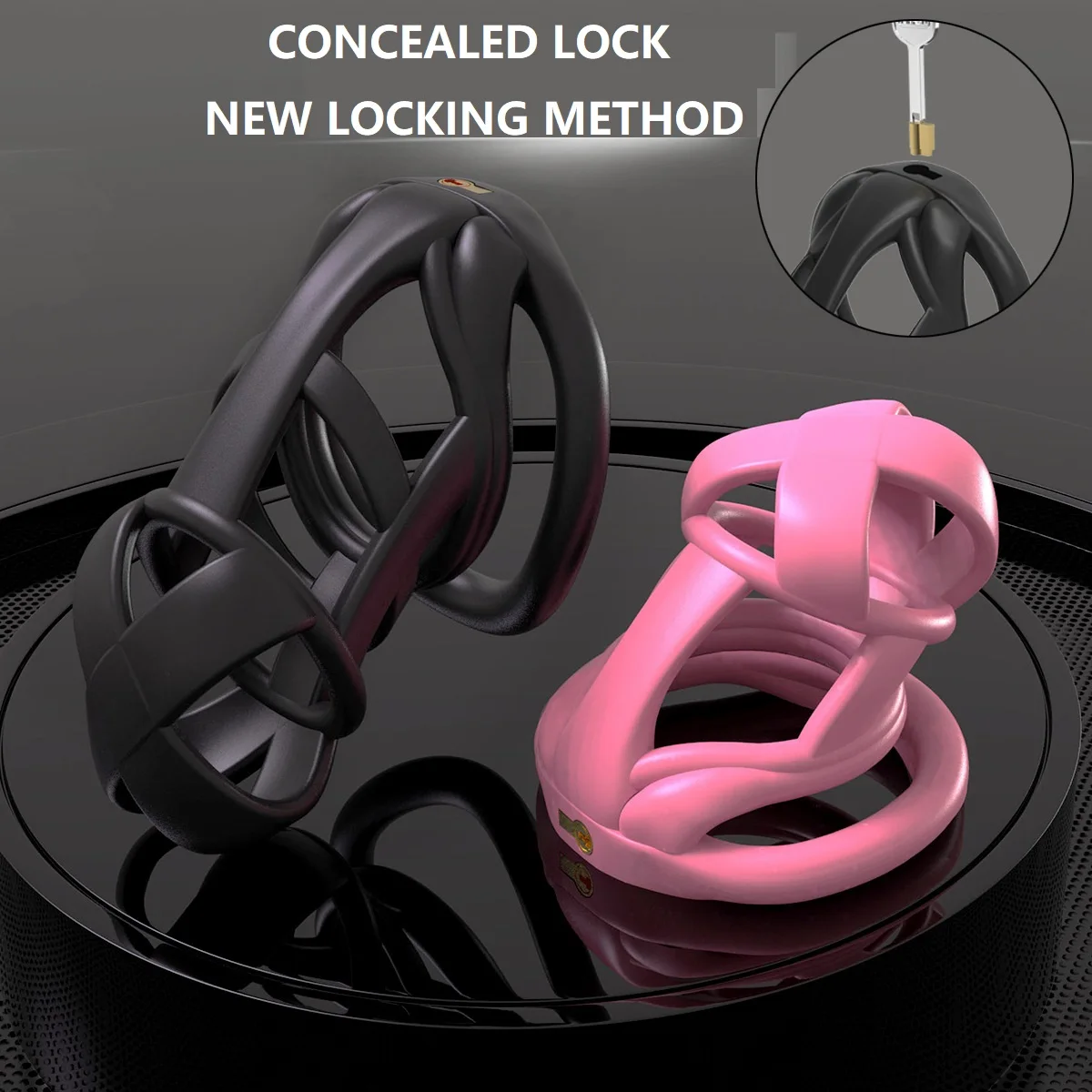 2025 NEW The Model X Male Chastity Device Sleeve Cock Cage Mini Lock with 4 Penis Rings Bondage Fetish Adult Sex Toy for Men