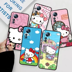 Sanrio Hello Kitty Cute Cartoon For Xiaomi Mi 14 13T 13 12T 12 11T 11i 11 10T 10 Pro Lite Ultra 5G Black Back Phone Case