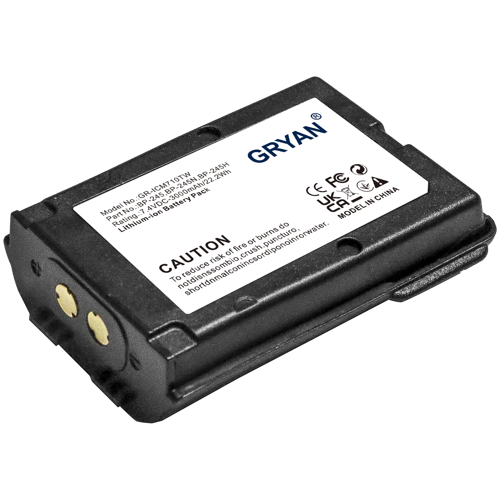 Two Way Radio Battery For Icom BP-245 BP-245H BP-245N IC-M71 IC-M72 IC-M73 IC-M73 Euro IC-M73 Plus 3000mAh / 22.2Wh 7.40V