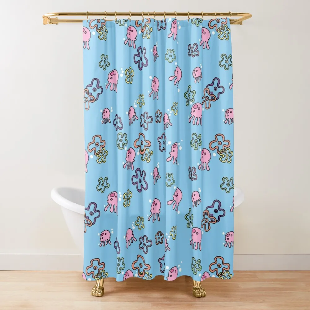 Jellyfish - Spongbob Squarepants Shower Curtain Shower Set Transparent Bathroom Shower Curtain