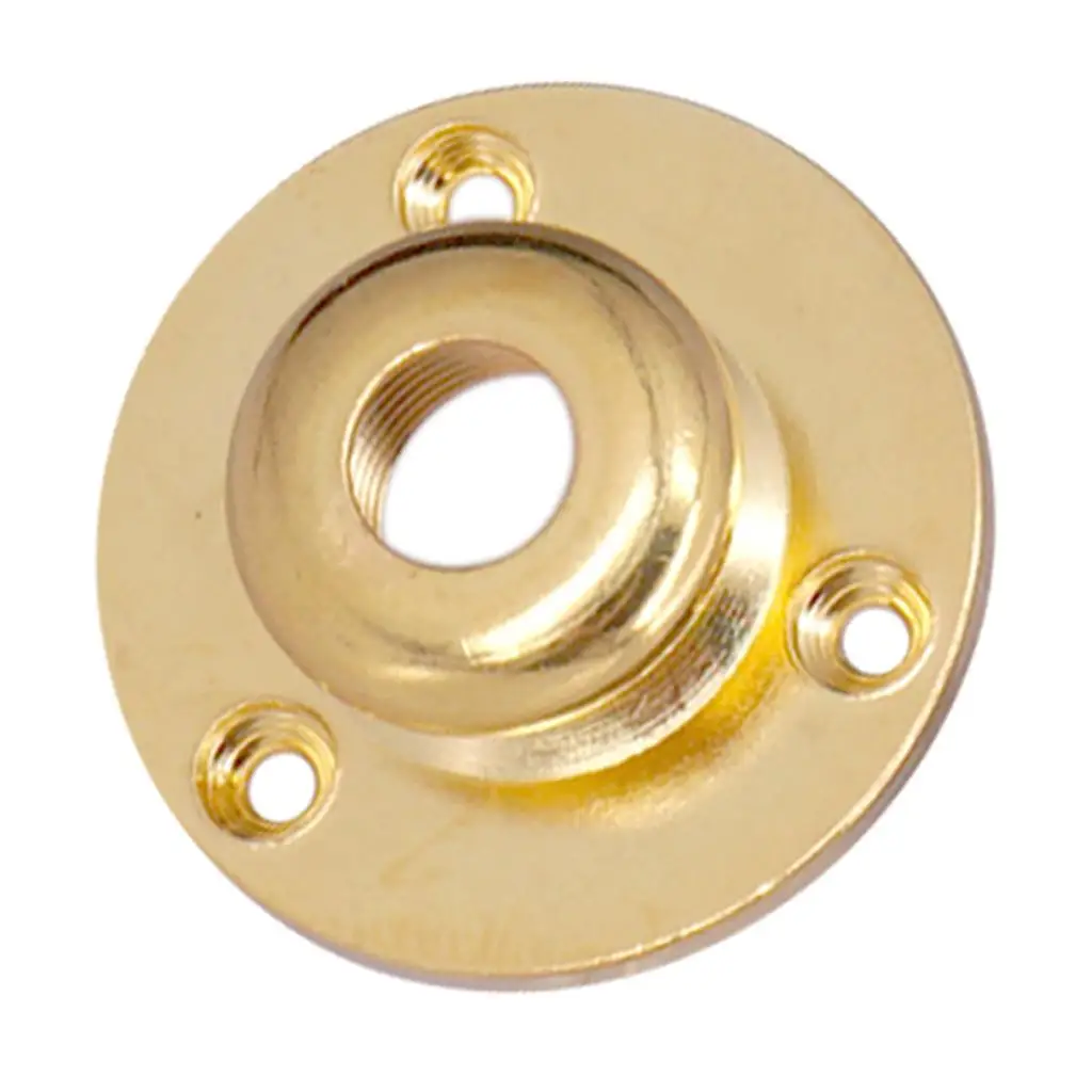 Replacement Guitar Jack Plate Metal Bass Top Cap Round Threaded Cover for Electric Guitar Parts and Headstock Accessories