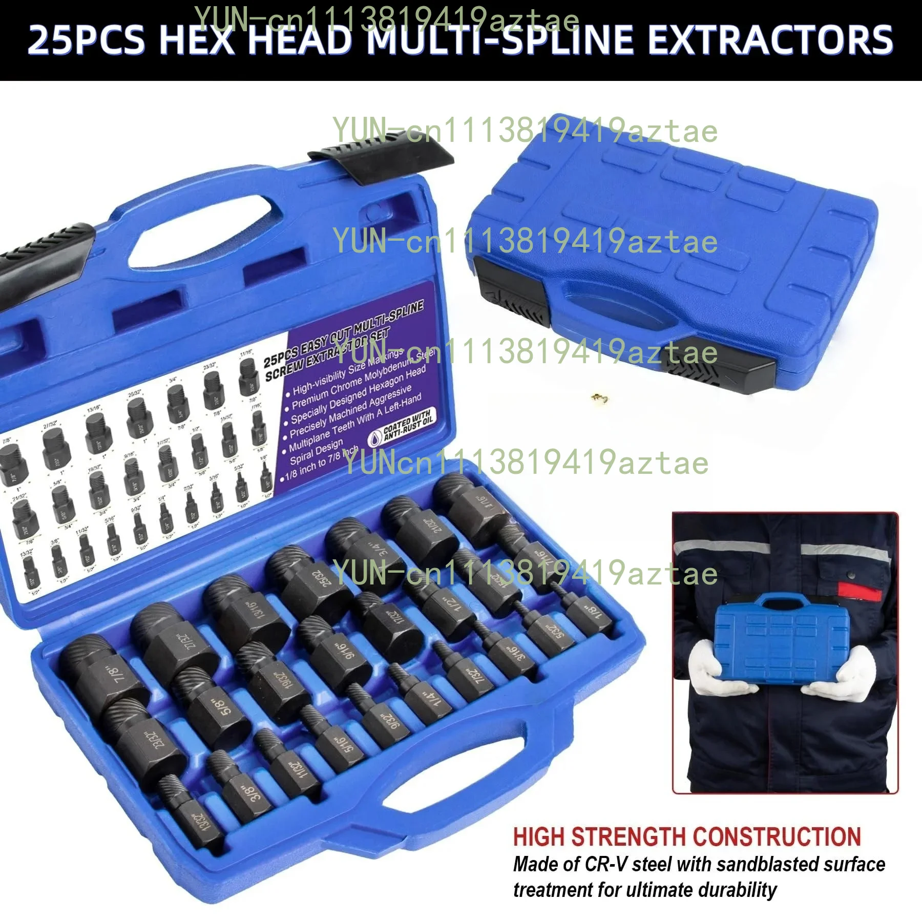 25Pcs Easy Out Multi-Spline Screw Extractor Set for Emergency Repair with Non-Slip Grip Design Factory Price Wholesale